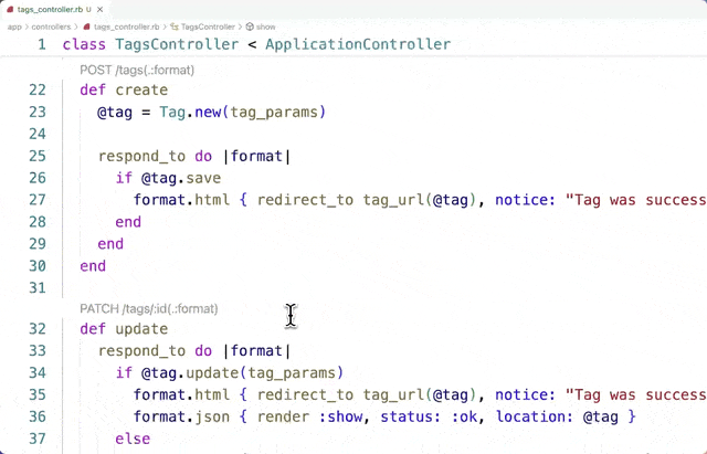 Go to Route Helper Definitions